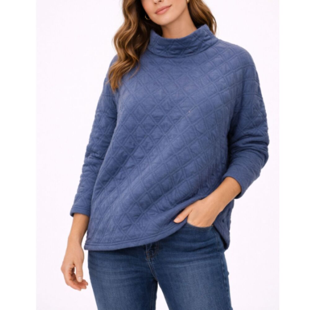Tuckernuck Sport Ally Swing Sweatshirt Women’s Size XS/S Navy Quilted Funnel